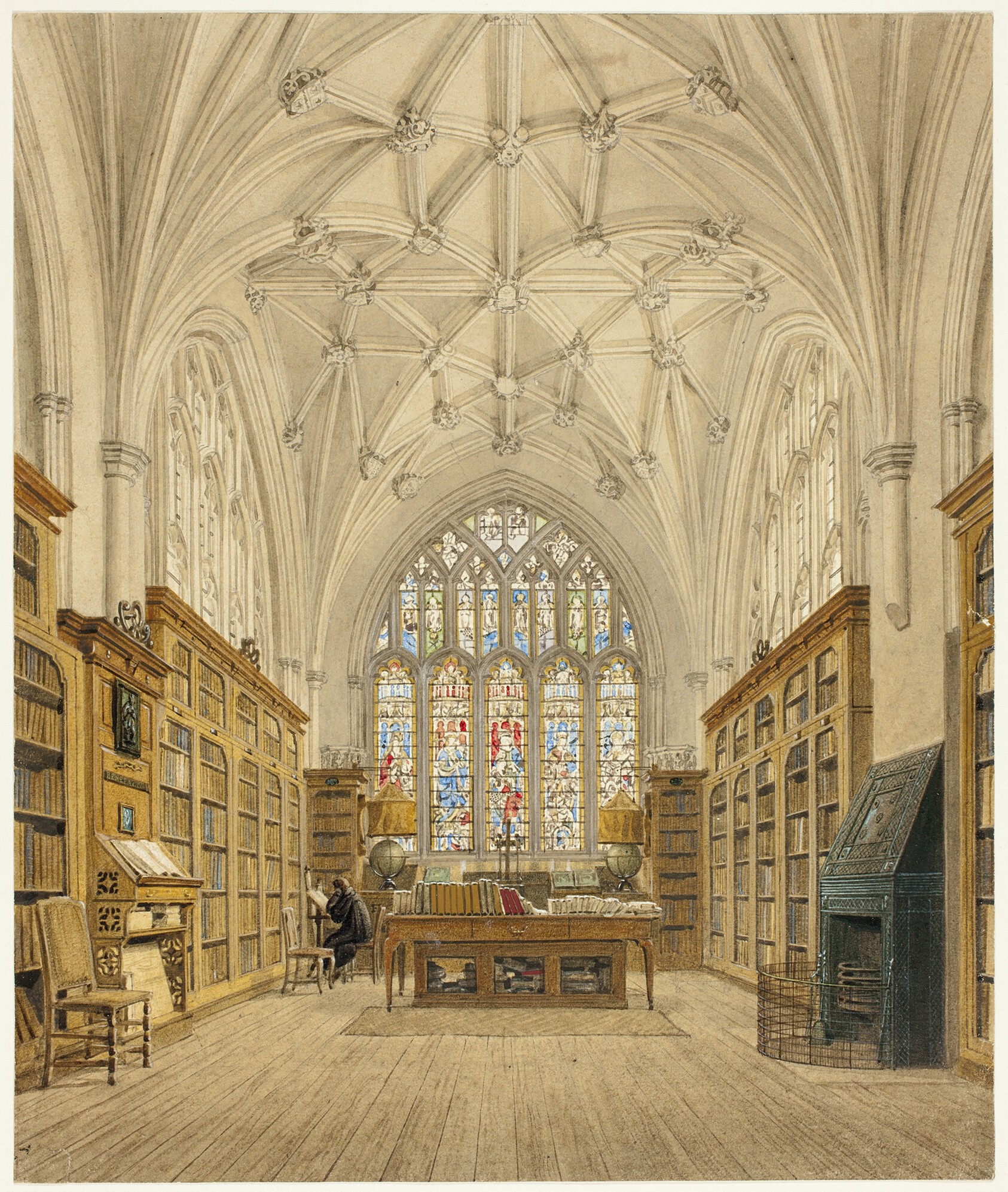 Organized library shelves representing structured data storage